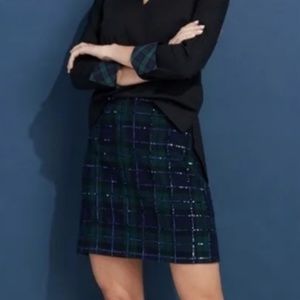 NWT Vineyard Vines Plaid Holiday Sequin Mini Skirt - Size 12